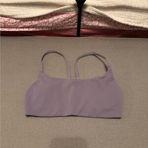 Wunder Train Strappy Racer Bra in Grape Mist Purple